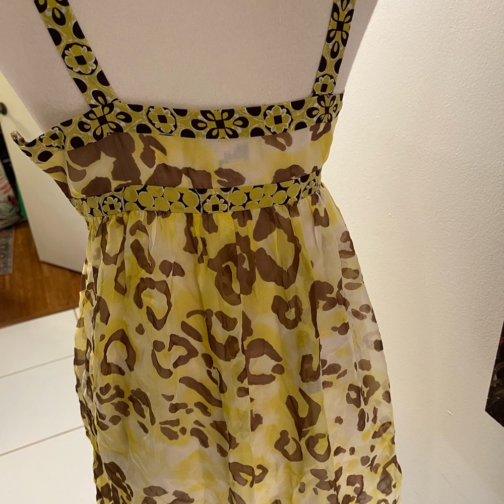 Milly Vibrant Yellow And Brown Patterned Dress - image 6
